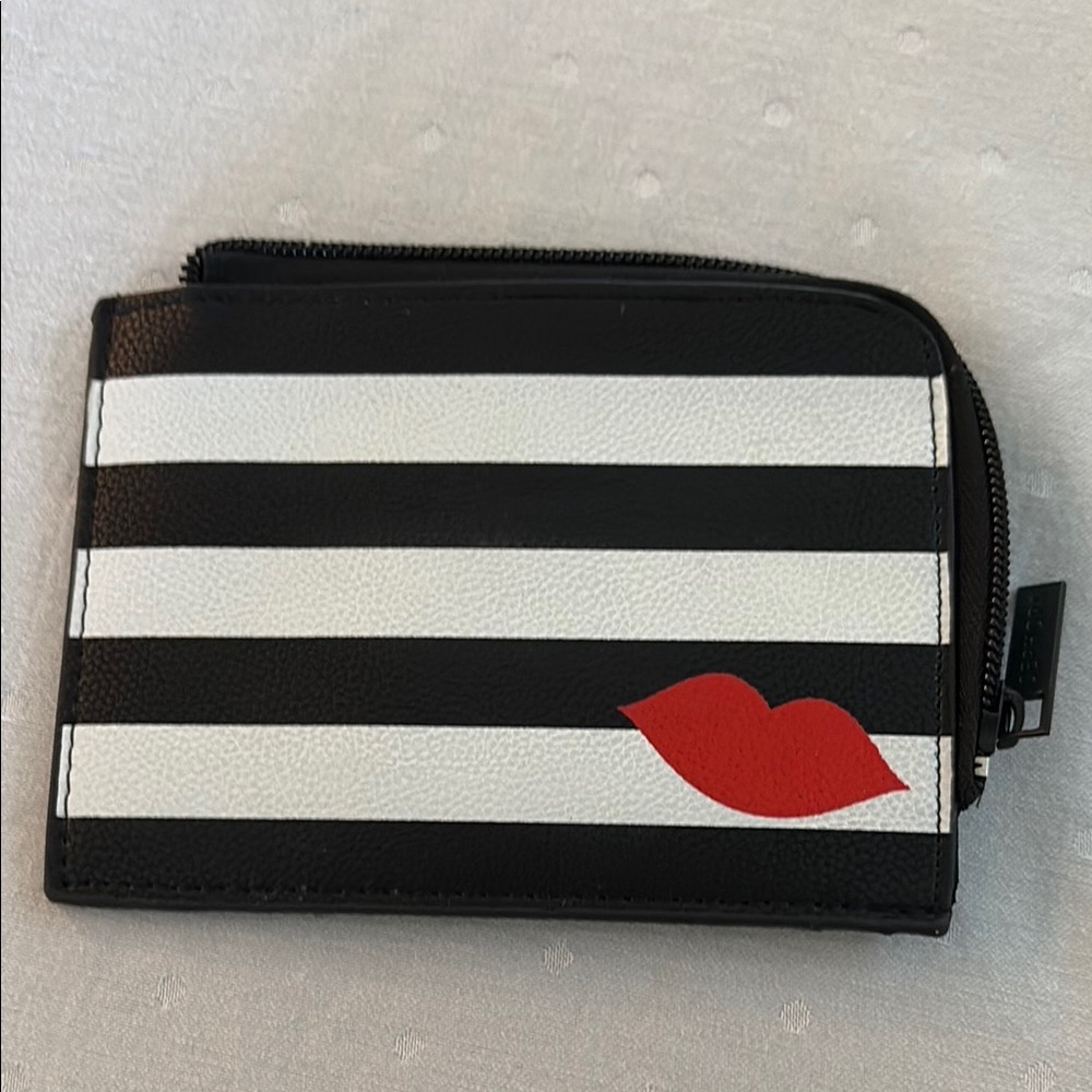Sephora Striped Wallet with Red Lips